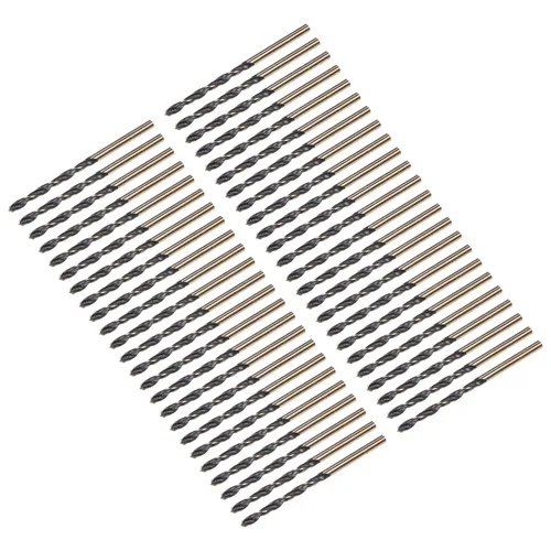 Vista 10 de uxcell Brocas Jobber de 0.118 in (0,118 pulgadas) de nitruro negro y oro recubierto de titanio M2 de alta velocidad (HSS) Brocas helicoidales