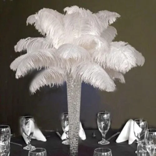 Vista 2 de Shekyeon Plumas de avestruz de 12-14 pulgadas para centros de mesa de boda, paquete de 10 (fucsia)