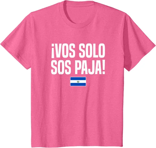 Vista 58 de Camiseta Vos Solo Sos Paja Salvadoran Slang Bandera de El Salvador, Negro