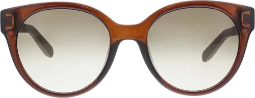 Vista 2 de Salvatore Ferragamo SF933SA 208 - Gafas de sol redondas de color marrón oscuro para mujer