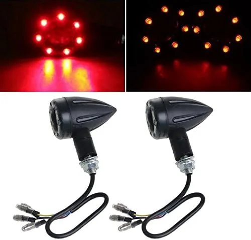 Vista 3 de MBB 2X ámbar y rojo LED bala señal de giro luces de freno lámpara de funcionamiento para motocicleta ATV bicicleta