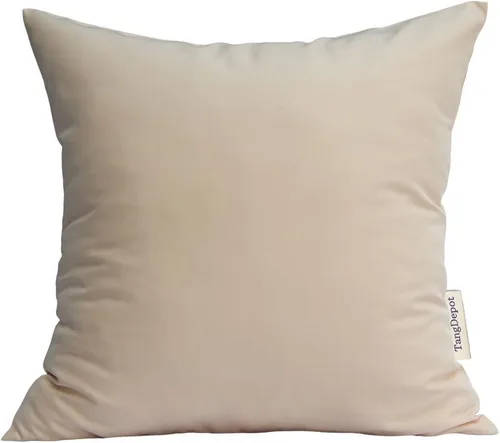 Vista 52 de TangDepot Fundas de almohada sólidas de seda sintética duradera, fundas de almohada cuadradas decorativas, fundas de almohada para interiores y Azul