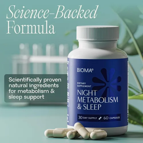 Vista 5 de BIOMA Metabolismo nocturno y sueño: apoya la digestión, el metabolismo energético y el sueño reparador con melatonina, vitamina D, magnesio y más