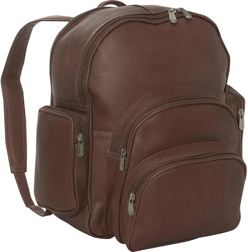 Vista 6 de Piel Leather Mochila expandible, Chocolate, Mochila expandible