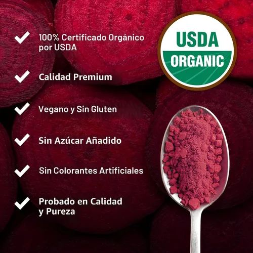 Vista 2 de Force Factor Total Beets - Polvo de remolacha orgánica, superalimento para mejorar la nutrición diaria, suplemento de remolacha USDA orgánico