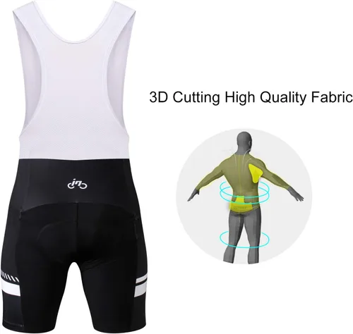 Vista 5 de INBIKE Conjunto de camiseta de ciclismo para hombre, reflectante, transpirable, traje de ciclismo de secado rápido, con pantalones cortos acolchados