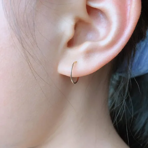 Vista 20 de Small Gold or Sterling Silver Huggie Hoop Earrings for Women Cartilage Nose Helix Tragus