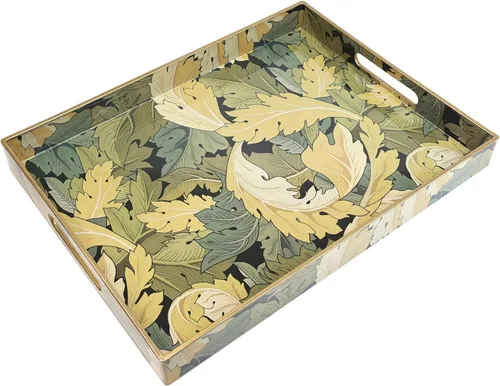 Vista 17 de Spsyrine - Bandeja de servir con asas, bandeja decorativa de plástico para mesa de café, sala de estar, decoración del hogar, 3040B
