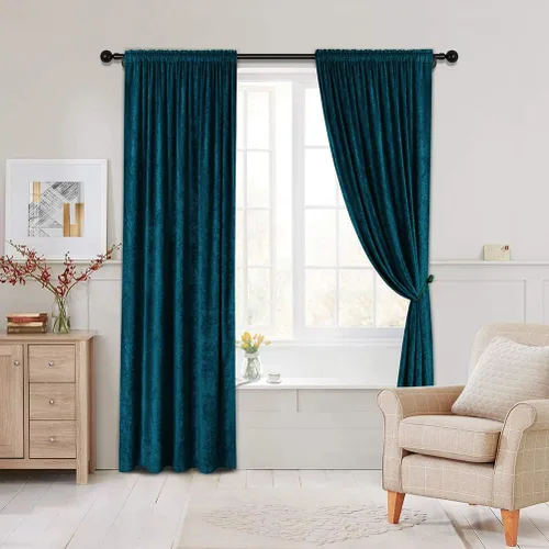 Vista 11 de Cortinas de doble cara de felpilla para cortina de cocina, cenefa para sala de estar
