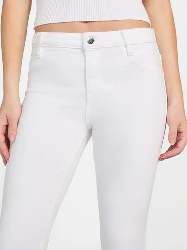 Vista 3 de Guess Jeans ajustados elásticos de tiro medio para mujer Enjuague blanco óptico