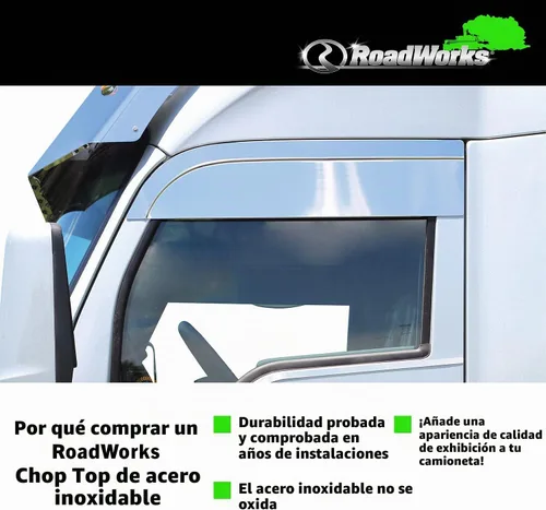 Vista 4 de RoadWorks 48057 - Tapas de acero inoxidable de 6 pulgadas para Kenworth T680/T880, acabado pulido