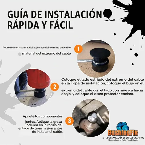 Vista 6 de BushingFix DA1KIT Kit de reparación de bujes de varilla tensor de cambio de transmisión manual, buje de cable de cambio para modelos seleccionados