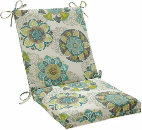 Vista 12 de Pillow Perfect Cojín cuadrado para silla esquinera de 1 pieza con respaldo sólido para interiores y exteriores, con lazos, asiento profundo