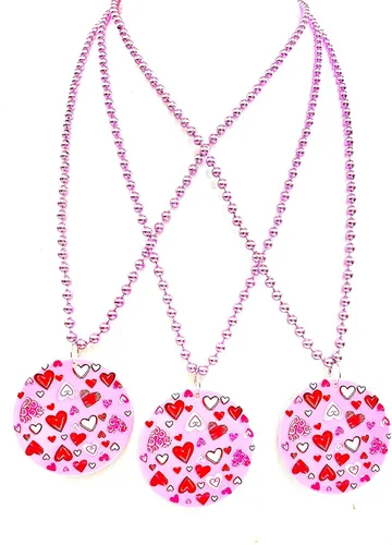 Vista 4 de 12 piezas de cuentas en forma de corazón para el día de San Valentín, collares de boda amor dulce collar de despedida de soltera collares recuerdos