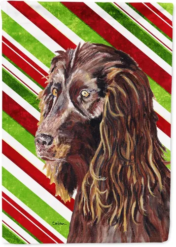 Vista 196 de Caroline's Treasures SC9334GF - Bandera decorativa para jardín, diseño de bastón de caramelo inglés, diseño de bulldog inglés, tamaño jardín