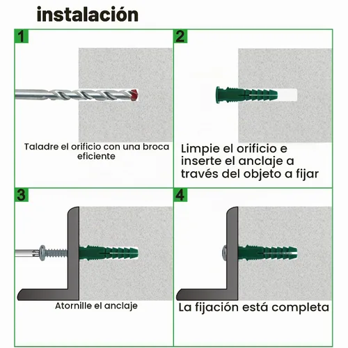 Vista 2 de T.K.Excellent Kit de anclajes y tornillos de plástico para paneles de yeso, juego de tornillos surtidos de anclajes acanalados, kit de anclaje