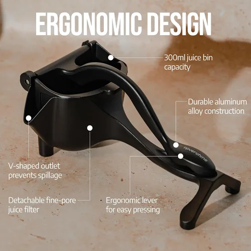 Vista 6 de Lemon Sqeeuzer Exprimidor manual de mano – Exprimidor de prensa de cítricos para jugo de naranja fresca, limón, lima, granada – Exprimidor de limón