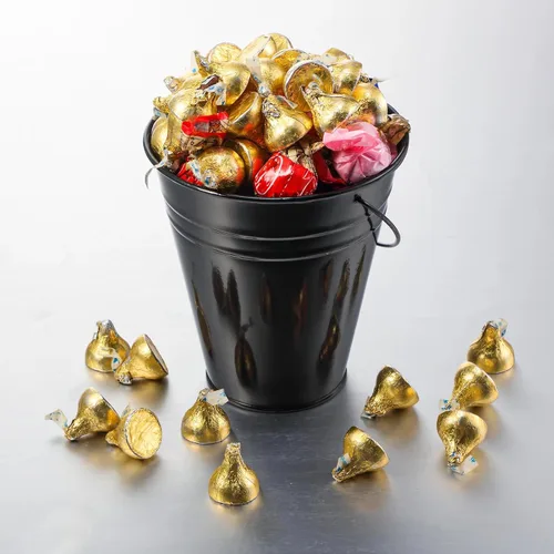 Vista 6 de Sadnyy 12 paquetes de cubos de metal con asa, cubo galvanizado de 4.5 x 5 pulgadas, suministros para fiestas, manualidades para Navidad, Halloween