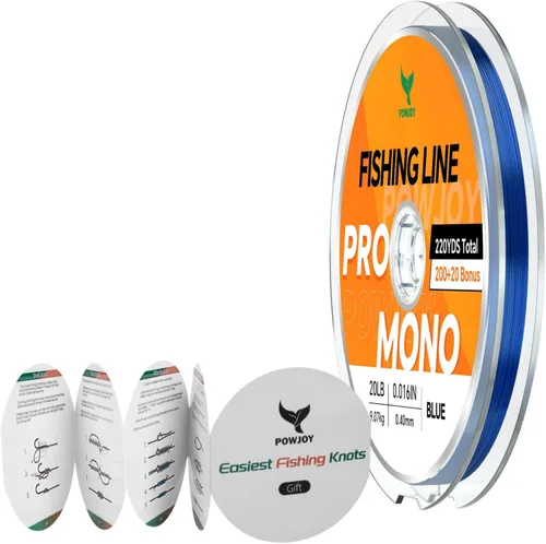 Vista 15 de Monofilament Fishing Line, Invisible Nylon Wire, Knot Guide Cards Transparente