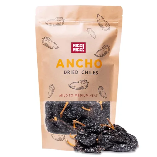Vista 10 de RICO RICO - Chiles anchos secos, 16 onzas, chiles secos de primera calidad, ideales para salsa Birria, mole mexicano, enchiladas, salsas, pozole