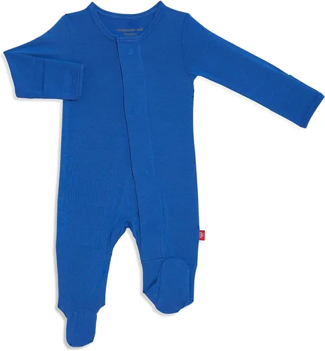 Vista 15 de Magnético Me Pijamas con piecitos de modal suave para bebé con cierre magnético rápido Pijama para niños y niñas, recién nacido a 24 meses