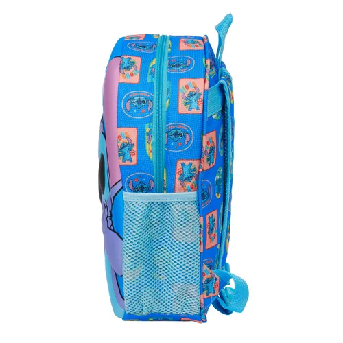 Vista 4 de Mochila Escolar Stitch Azul 27 x 33 x 10 cm