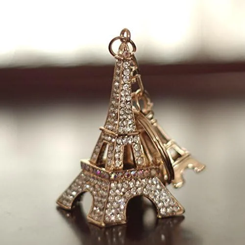 Vista 6 de Yosoo llavero de cristal con estrás, de búho, regalo con dije colgante para bolsa, Eiffel Tower
