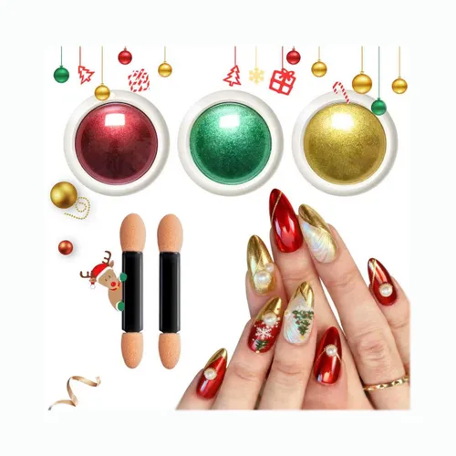 Vista 10 de Kit de polvo de uñas cromado y gel de uñas 3D BISHENGYF: 0.53 oz No Wipe 3D Sculpting Gel Aurora White Pearl Silver Gold Chrome Nail Powder