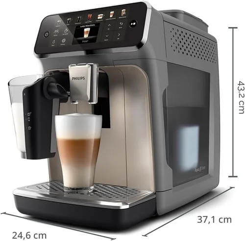 Vista 10 de PHILIPS 4400 Series Máquina de café expreso totalmente automática, sistema de leche LatteGo casimir gris