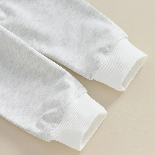 Vista 7 de AEEMCEM Conjunto de sudadera con cuello redondo y pantalones deportivos para niños pequeños