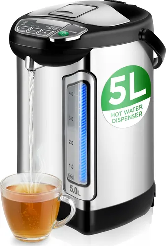 Vista 10 de NutriChef Hervidor Eléctrico de Agua y Calentador - Dispensador Eléctrico de Agua Caliente de Acero Inoxidable de 3L/3.17 Qt con Base Giratoria