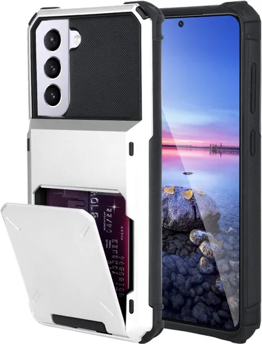 Vista 76 de Funda tipo cartera para Samsung Galaxy S22 con ranura para 2 tarjetas de crédito Funda a prueba de golpes Hybrid Heavy Duty Protection Armor Funda