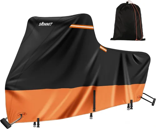 Vista 9 de Cubierta para motocicleta 420D resistente para modelos de turismo Harley Davidson Road King, impermeable al aire libre, protección contra lluvia, UV
