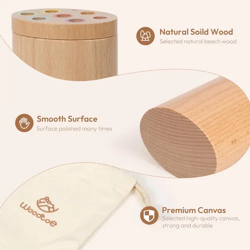 Vista 4 de Woodtoe Juguetes Montessori Sticks para niños de 1 a 3 años, juguetes de 18 meses, juguetes de aprendizaje de clasificación de 7 colores para niños