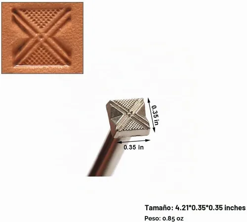 Vista 2 de PANSHIYON - Sellos de cuero, 2 herramientas de estampado para manualidades 526 536 Dos diseños de sellos diferentes para variadas opciones