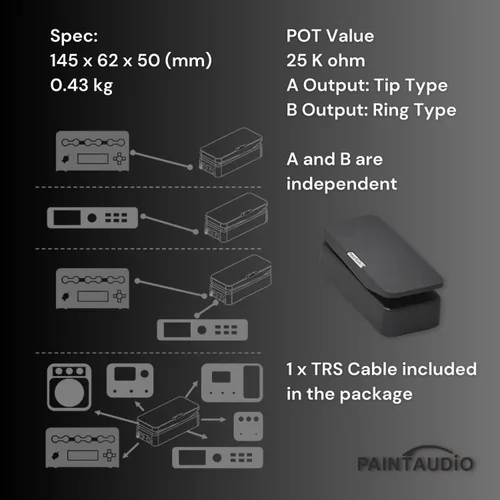 Vista 7 de Paint Audio Interruptor de pie Capitán Dual Salidas Pedal de expresión Multi-efectos Compatible para conexión punta/anillo