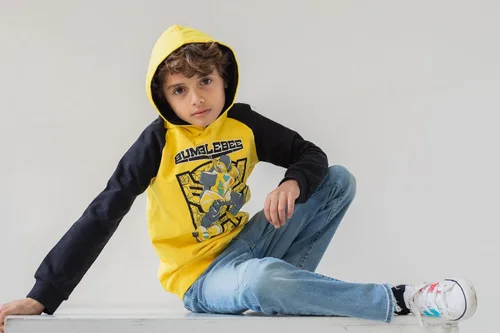 Vista 2 de Transformers Sudadera con capucha de manga larga de vellón para niños Optimus Prime Bumblebee