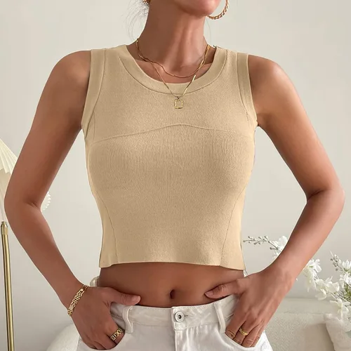 Vista 2 de Tanques entrenamiento Mujeres sólido Bodycon camisola Chaleco ropa Cuello Redondo túnica Deportiva Camis Club Camisas