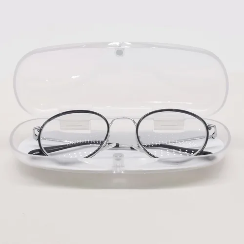 Vista 24 de 3 piezas de carcasa rígida para gafas translúcidas esmeriladas de plástico con cierre magnético