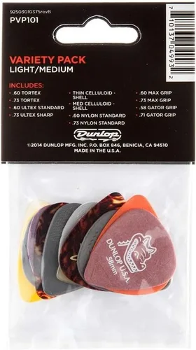 Vista 4 de Paquete variado de 12 púas Dunlop PVP101, Colores Variados