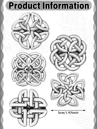 Vista 3 de Sasylvia 5 piezas vintage celta chal clips retro cárdigan suéter camisa clips vestido broche chal broche broche de cintura apriete broche