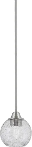 Vista 193 de Toltec Lighting Paramount - Mini colgante de 1 luz en acabado negro mate con cristal de arte perla de 7 pulgadas y estilo negro