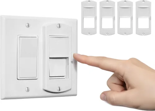Vista 12 de eLock - Protector de interruptor para interruptores decorativos/basculantes, bloqueo de interruptor de luz a prueba de niños con botón