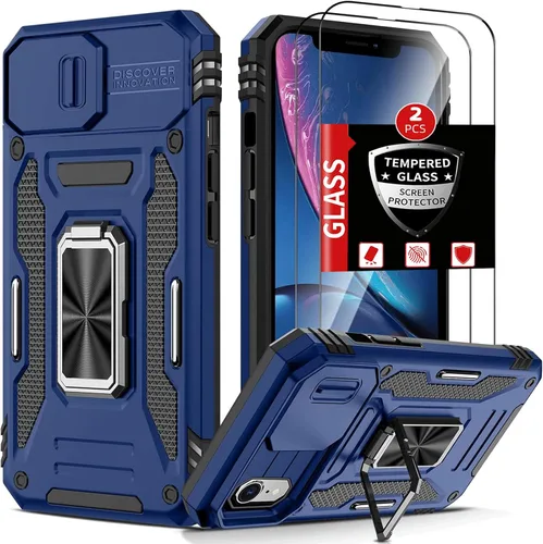 Vista 58 de Funda para Samsung Galaxy S21 FE con 2 protectores de pantalla de vidrio templado, funda con función atril para Samsung Galaxy S21FE con cubierta