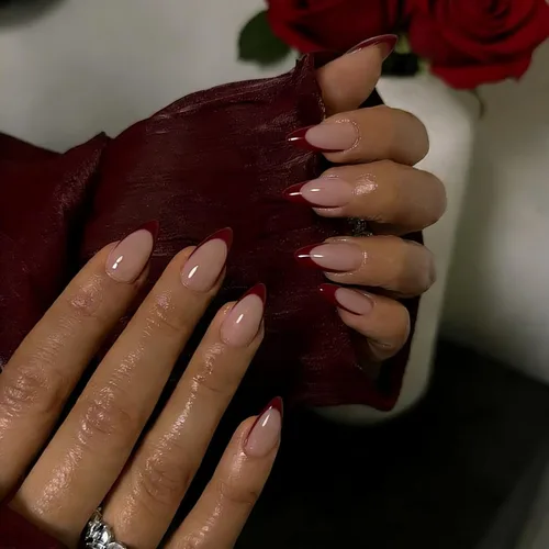 Vista 39 de 30 Uñas Postizas de Punta Francesa Negra a Presión, Uñas de Almendra Cortas para Presionar, Uñas Postizas Cortas en Forma de Almendra, Uñas