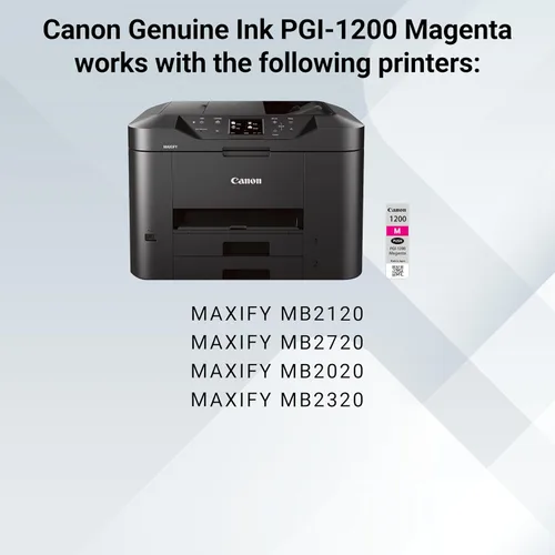 Vista 7 de Canon PGI-1200 Tanque de tinta magenta original, compatible con impresoras MB2120, MB2720, MB2020 y MB2320