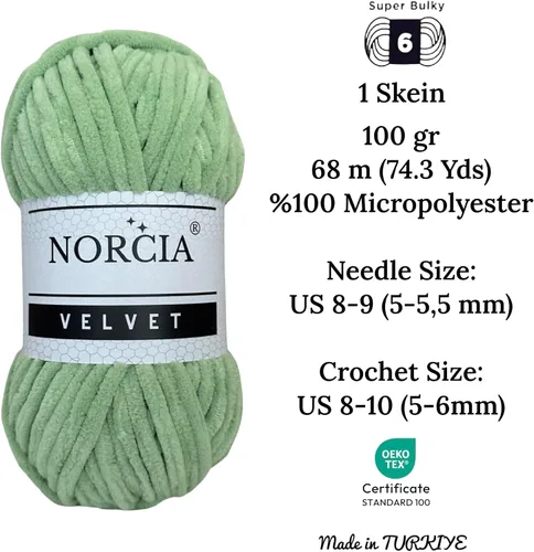 Vista 2 de Hilo de Terciopelo Suave Chenille para Ganchillo Super Voluminoso (100g-3.50oz) (68m-74.3 yds) Hilo para Manta de Bebé para Tejer Amigurumi Hilo