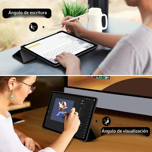 Vista 4 de ProtUTab Funda Compatible con iPad de 9ª Generación, Funda Slim Trifold con Soporte Auto Wake&Sleep para iPad de 8ª Generación (2020) y 7ª