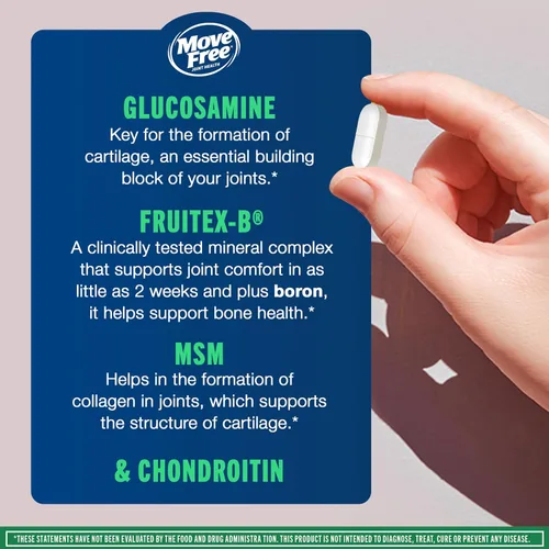 Vista 8 de Move Free Suplemento avanzado de glucosamina, condroitina y MSM para el apoyo de las articulaciones, apoya la movilidad, comodidad, fuerza