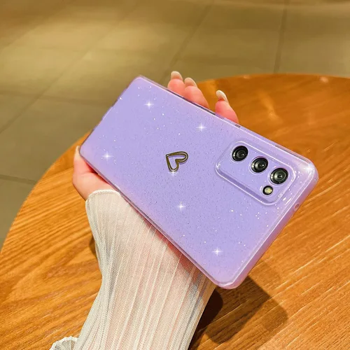 Vista 2 de Funda compatible con Samsung Galaxy S20 FE 5G, diseño de corazón de amor, TPU suave a prueba de golpes, funda protectora brillante con purpurina